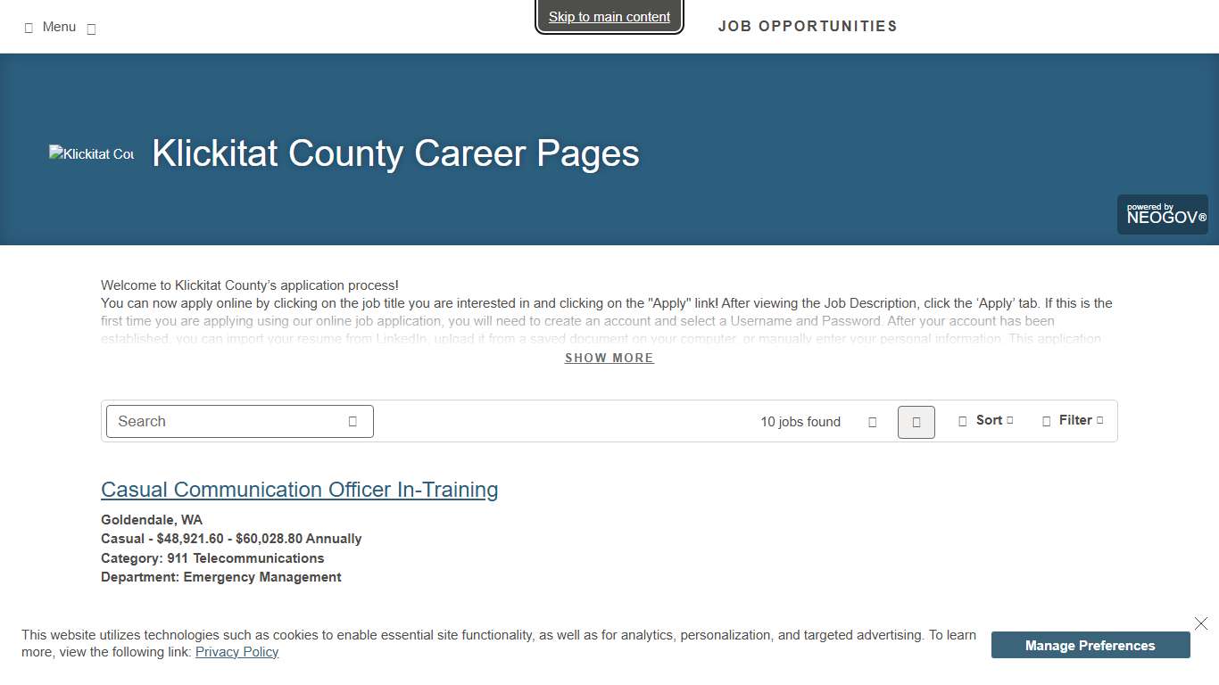 Job Opportunities | Sorted by Job Title ascending | Klickitat County Career Pages