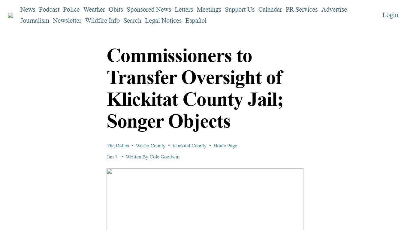 Commissioners to Transfer Oversight of Klickitat County Jail; Songer Objects — Columbia Community Connection News Mid-Columbia Region